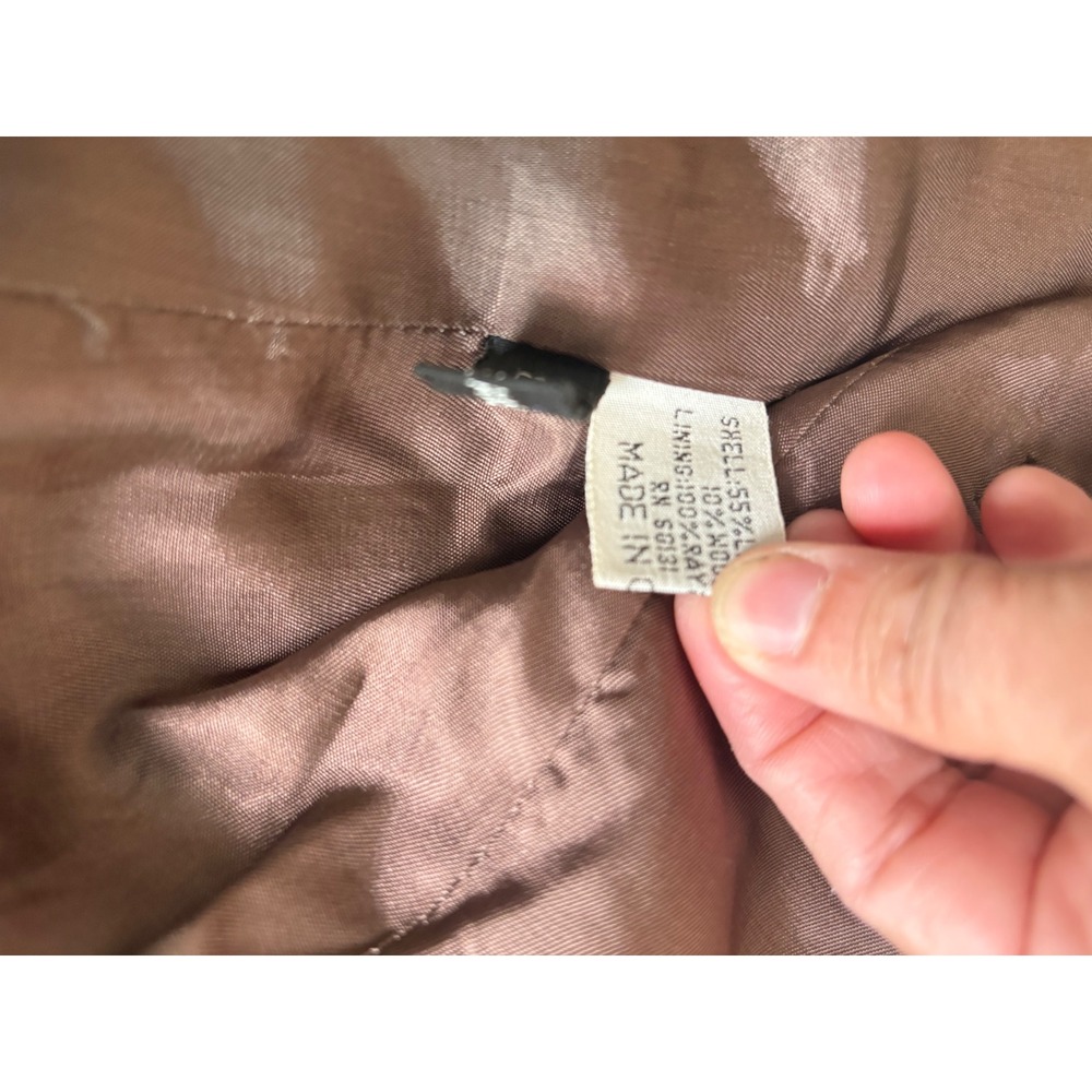 Jordache Vintage Mens 40L Herringbone Blazer Brown Wool Blend Sport Coat Jacket - Picture 4 of 11